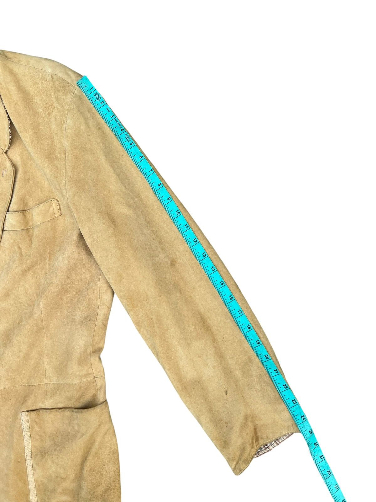 Mademoiselle Non Non Papas Japan Patina Suede Sheepskin Leather Blazer Jacket Size US L / EU 52-54 / 3 - 5 Thumbnail