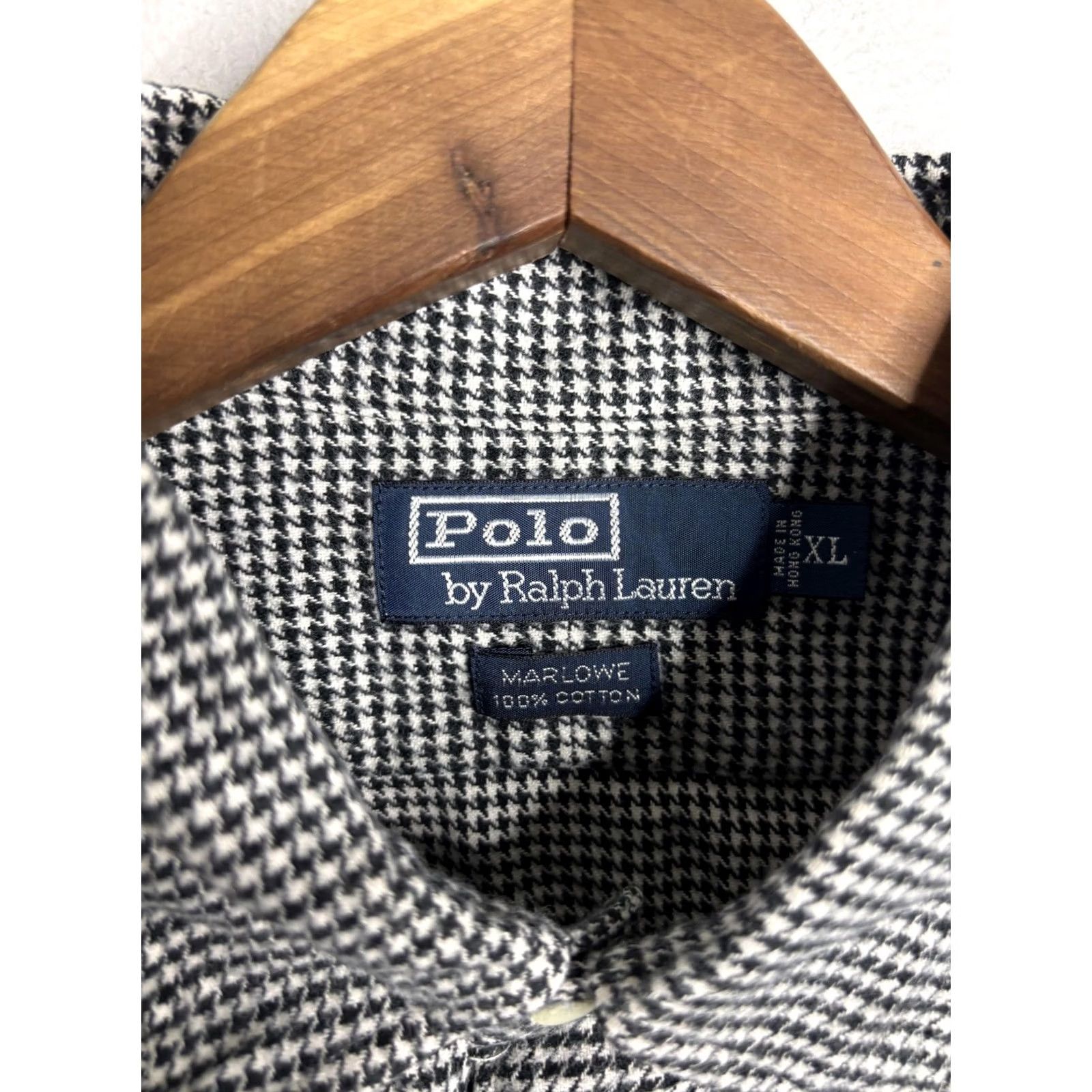 Polo Ralph Lauren Polo Ralph Lauren Shirt Mens XL Black White Houndstooth Marlowe Cotton Button-Up Long Sleeve Casual Preppy Classic Fits Mens Size US XL / EU 56 / 4 - 4 Thumbnail