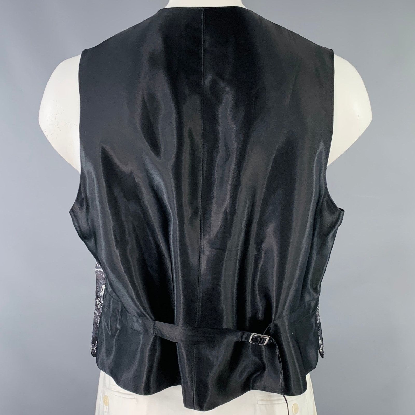 Other FAVOURBROOK 44 Black Grey Jacquard Silk Two Pockets Vest Size 44R - 4 Thumbnail