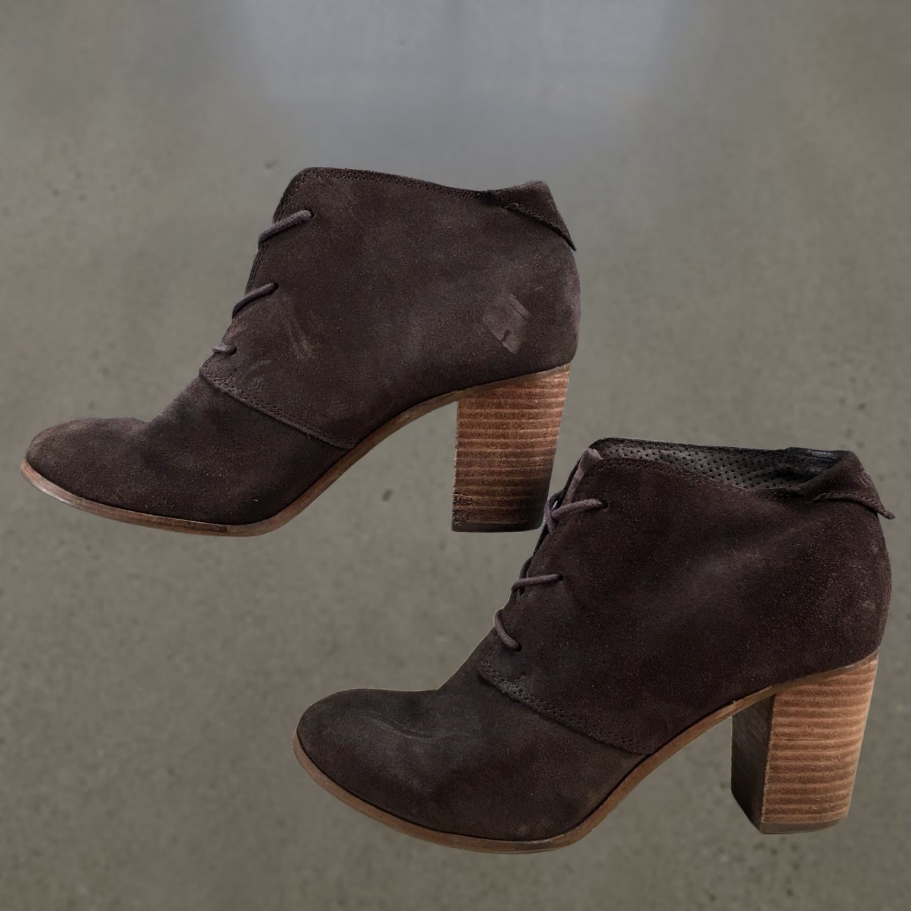Toms TOMS Lunata Bootie Brown Suede Three Eye Lace Up Desert Boots Women 9 Adult Shoes Brown Suede Boots Size US 9 / IT 39 - 1 Thumbnail