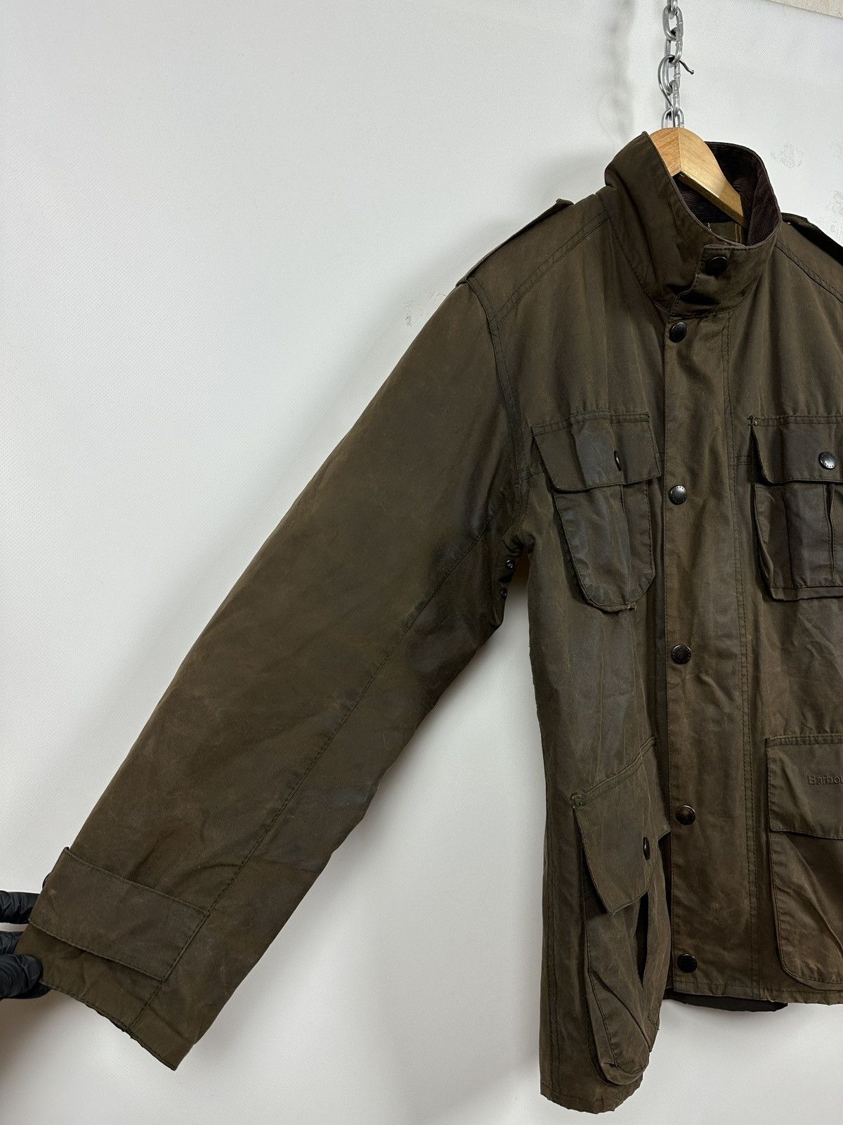 Barbour Barbour Trooper Olive Green Waxed Coat Jacket Size US M / EU 48-50 / 2 - 10 Thumbnail