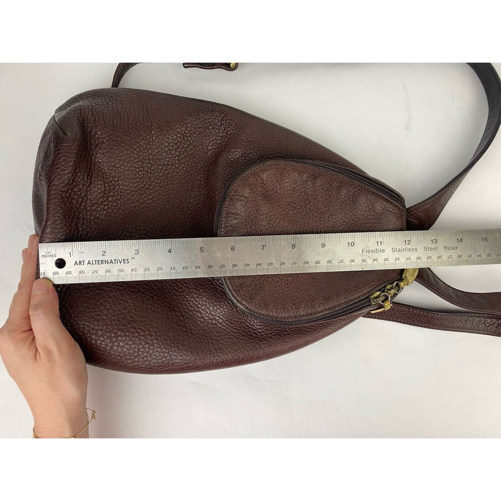 Other VTG LIBAIRE Pebbled Brown Leather Backpack Purse Bag 90's Size ONE SIZE - 13 Thumbnail