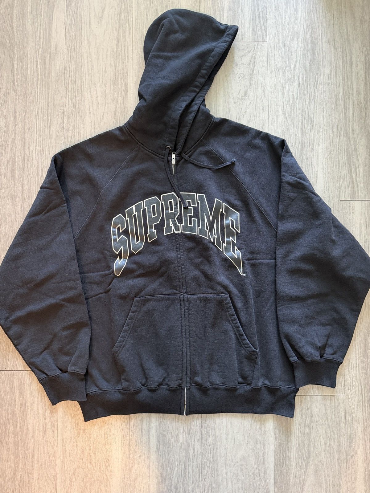 Supreme Supreme cracked raglan hoodie zip up | Grailed