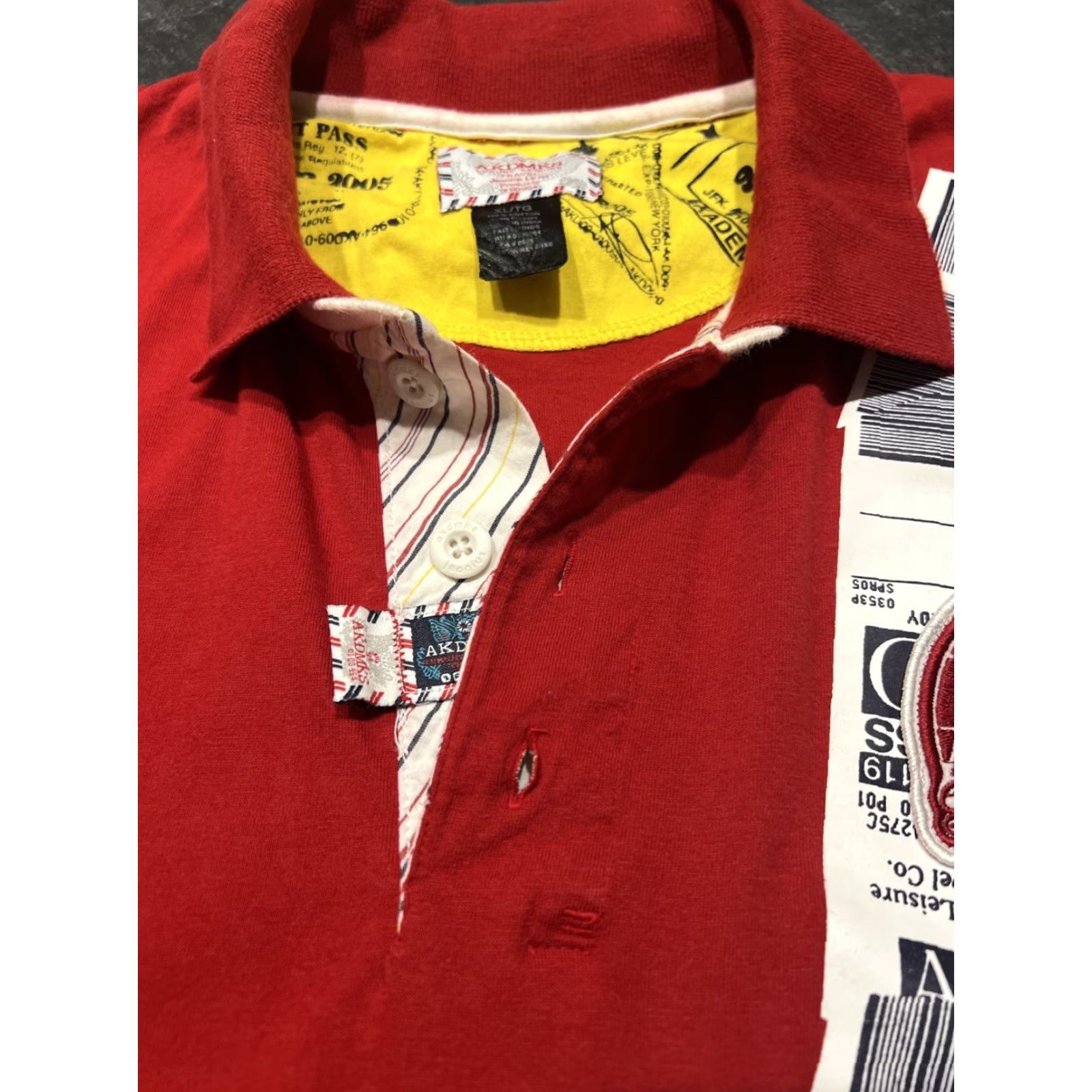 Vintage AKDMKS Men’s Polo Shirt Short Sleeve Travel XL Red Mens XL" Size US XL / EU 56 / 4 - 4 Thumbnail