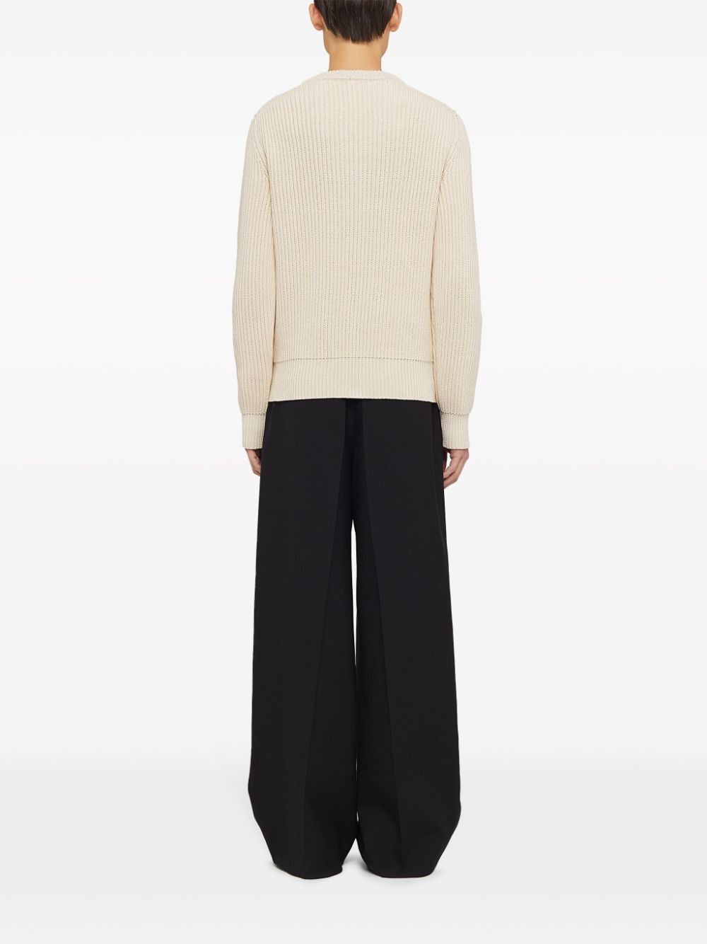 Jil Sander o1w1db10825 Crew-Neck Jumper in Chalk Size US L / EU 52-54 / 3 - 3 Thumbnail