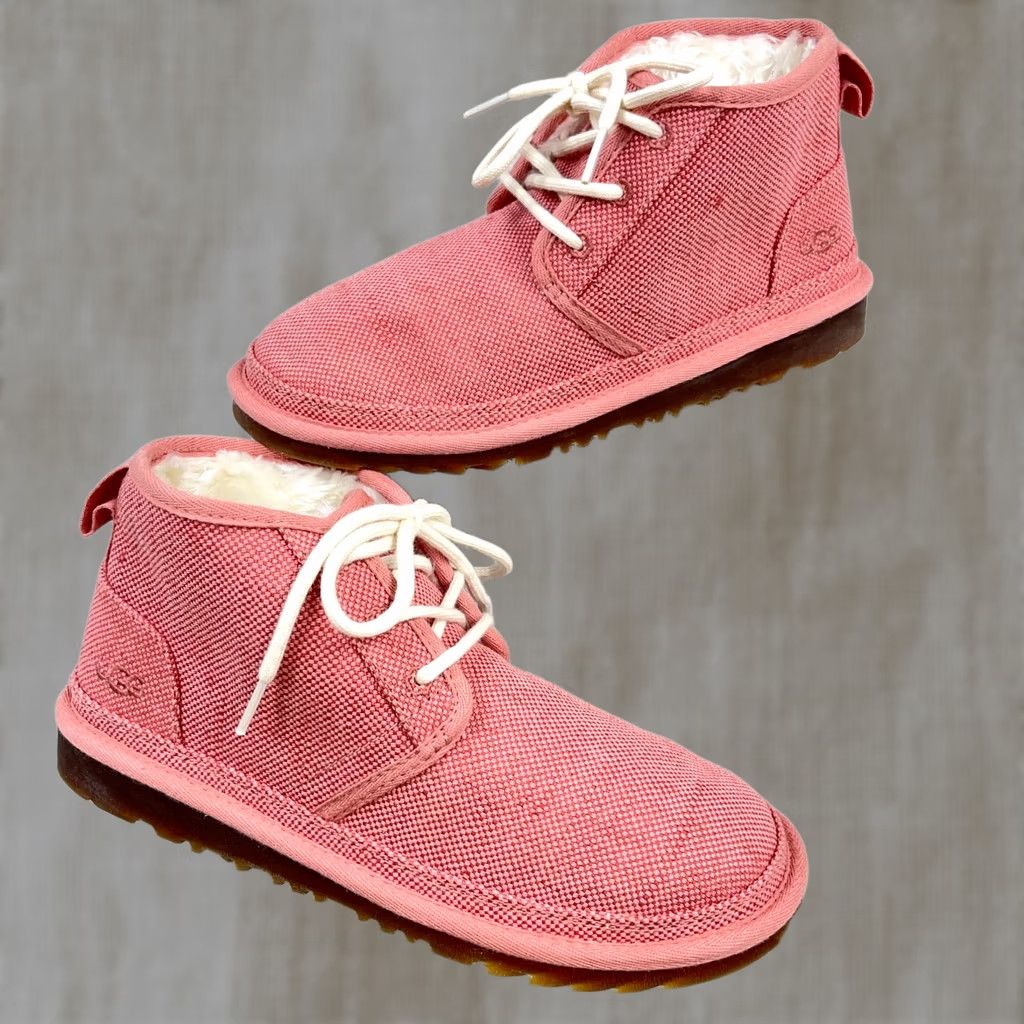 Ugg UGG Neumel Pink Canvas Faux Fur Chukka Boots Women’s Size 8 Casual Winter Flat Heel Boots Women’s M Pink Nature 1119597 Size US 8 / IT 38 - 1 Thumbnail