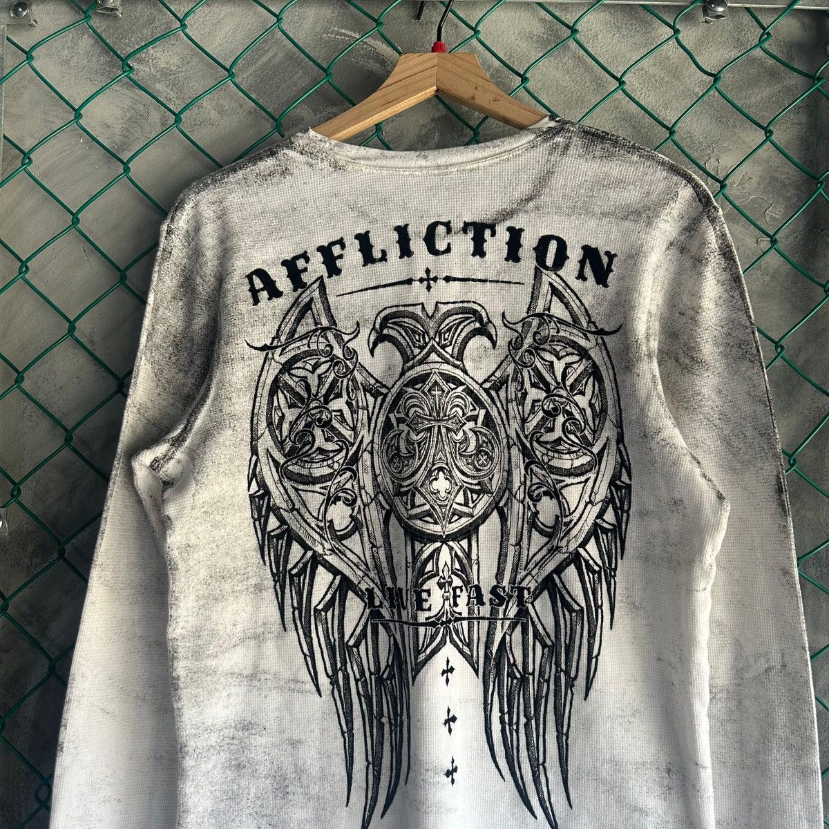 Affliction Vintage Affliction Cross Grunge Thermal LSY2K Pinkman Size US L / EU 52-54 / 3 - 5 Thumbnail
