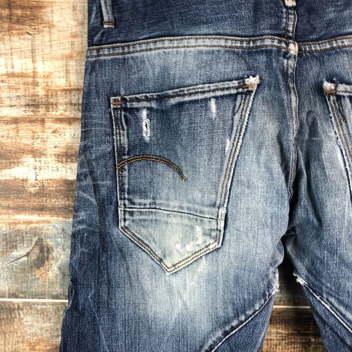 G-Star G Star Blue faded ripped Distressed Denim Pants #A2077 Size US 28 / EU 44 - 17 Thumbnail