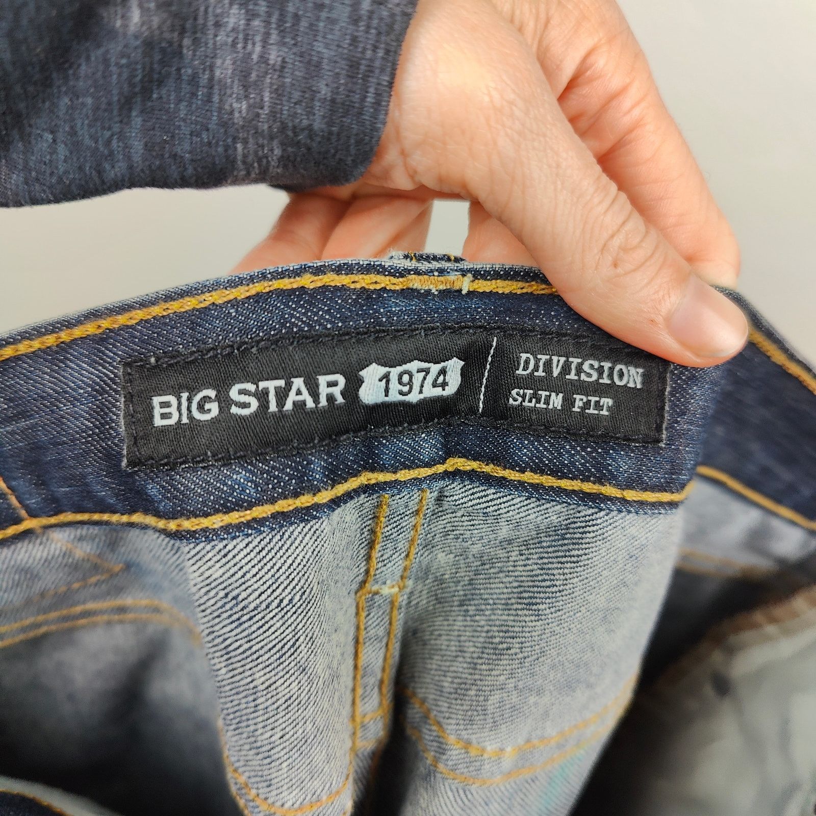 Big Star Big Star Division Slim Fit Jeans Men 32 Dark Wash Whiskering Size US 32 / EU 48 - 8 Thumbnail
