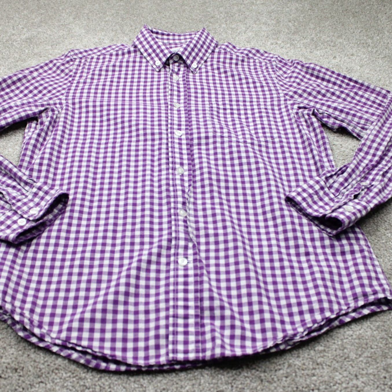 Vintage RVYC Shirt Mens Large Purple/White Gingham Cotton Long Sleeve Button Down Size US L / EU 52-54 / 3 - 3 Thumbnail