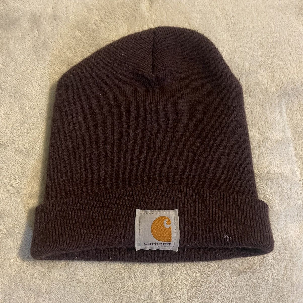 Carhartt Vintage Carhartt Beanie Adult One Size Brown Hat Knit Cuffed Size ONE SIZE - 1 Thumbnail