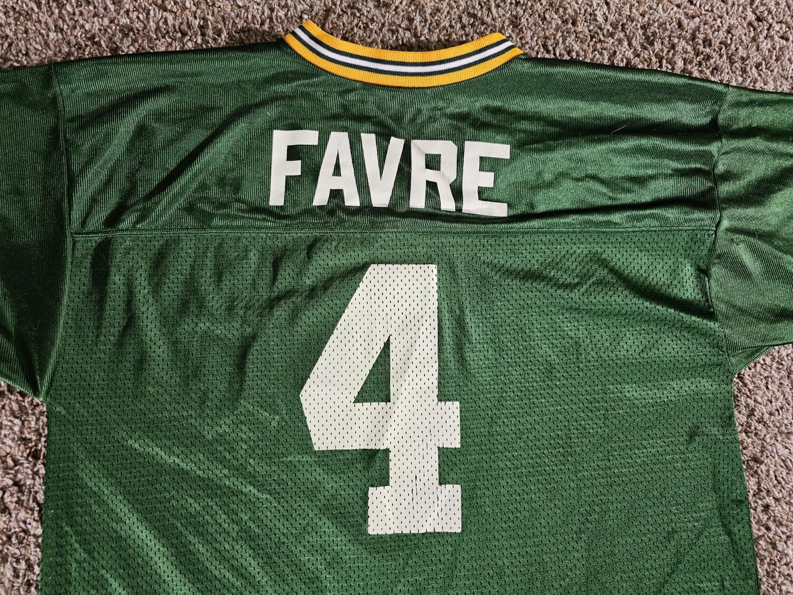 NFL Vintage Logo Brett Favre NFL Football Jersey Youth XL 18-20 Size US XL / EU 56 / 4 - 8 Thumbnail