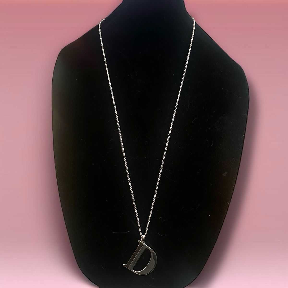 Other Long silver tone two tone initial letter D pendant necklace Size ONE SIZE - 2 Thumbnail