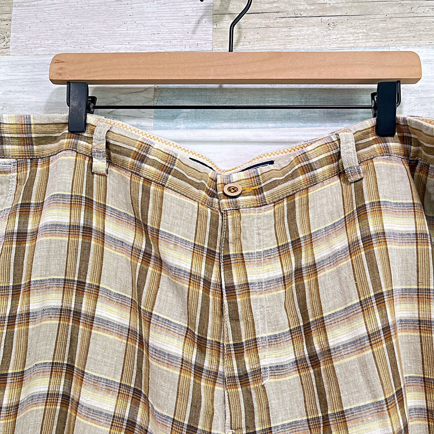 Tommy Bahama Tommy Bahama Relax 11" Linen Leisure Shorts Brown Plaid 42 Size US 42 / EU 58 - 2 Thumbnail