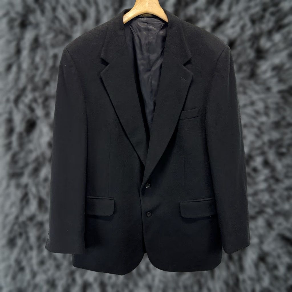 Vintage VINTAGE Rogers Scott Blazer Jacket 100% Cashmere Black Sz 46L Mens Long Two-Button Sport Coat Blazer Shirt? Size 46R - 1 Thumbnail