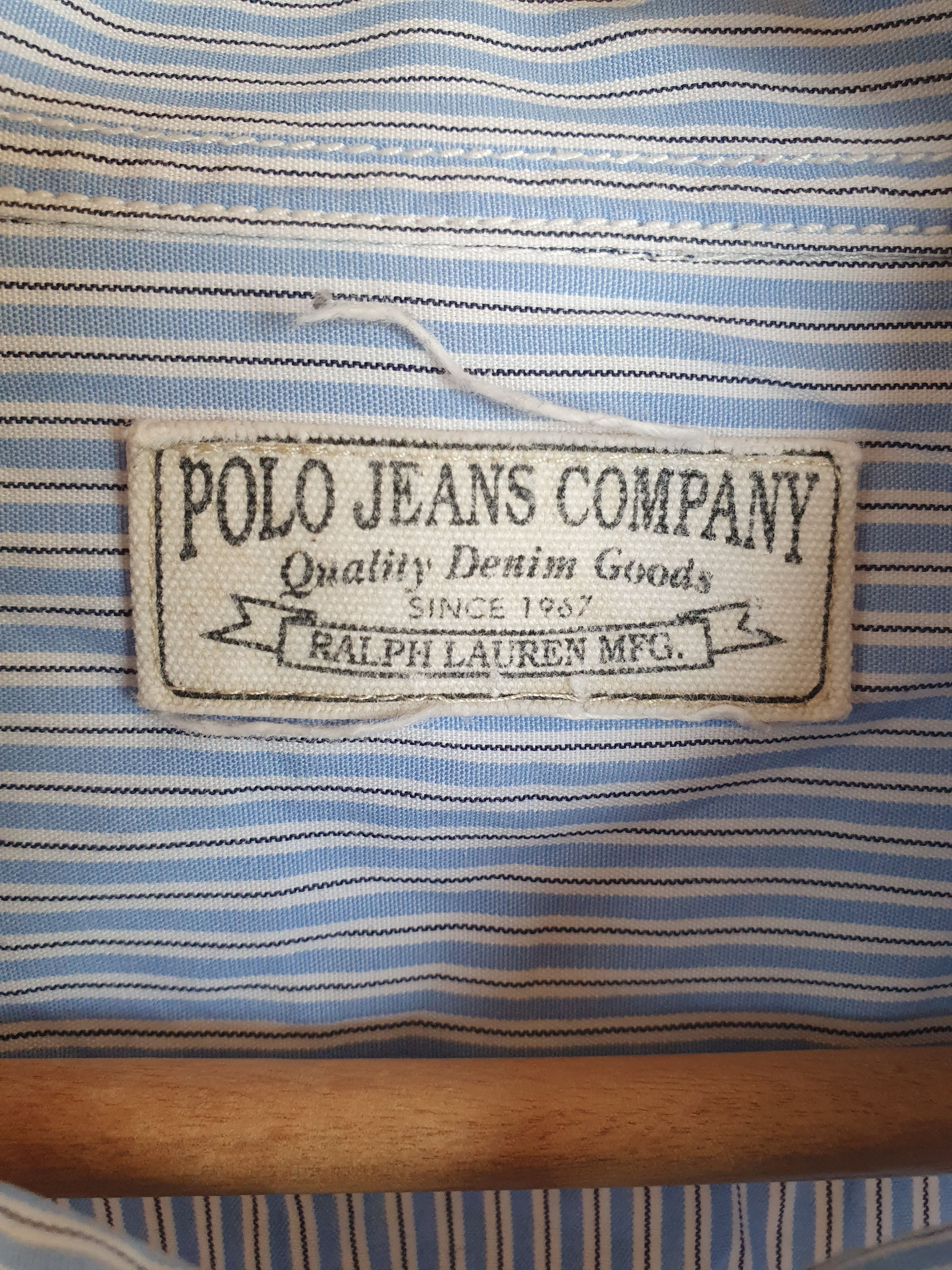Polo Ralph Lauren Polo Ralph Lauren Polo Jeans Company Pin Striped Shirt sz L Size US L / EU 52-54 / 3 - 4 Thumbnail
