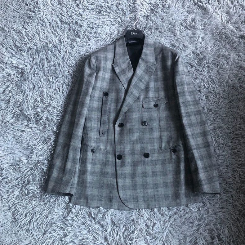 Dior Dior 19ss streamer checkered wool suit 2501-Nextarrow Size 52R - 1 Thumbnail