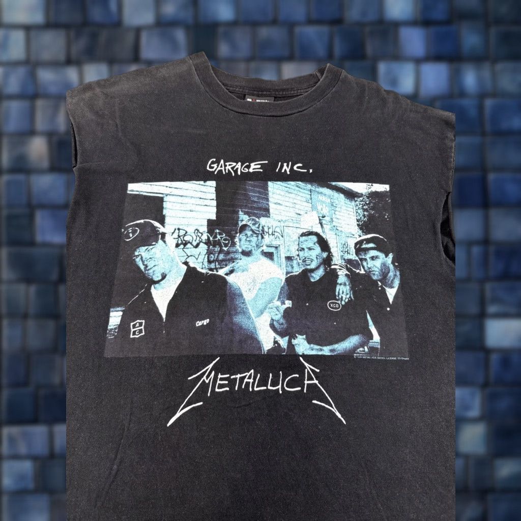 Garage VINTAGE Metallica Shirt Mens L Black Cotton Logo Double-Sided Crew Neck Band T-Shirt 1998 Size US L / EU 52-54 / 3 - 1 Thumbnail