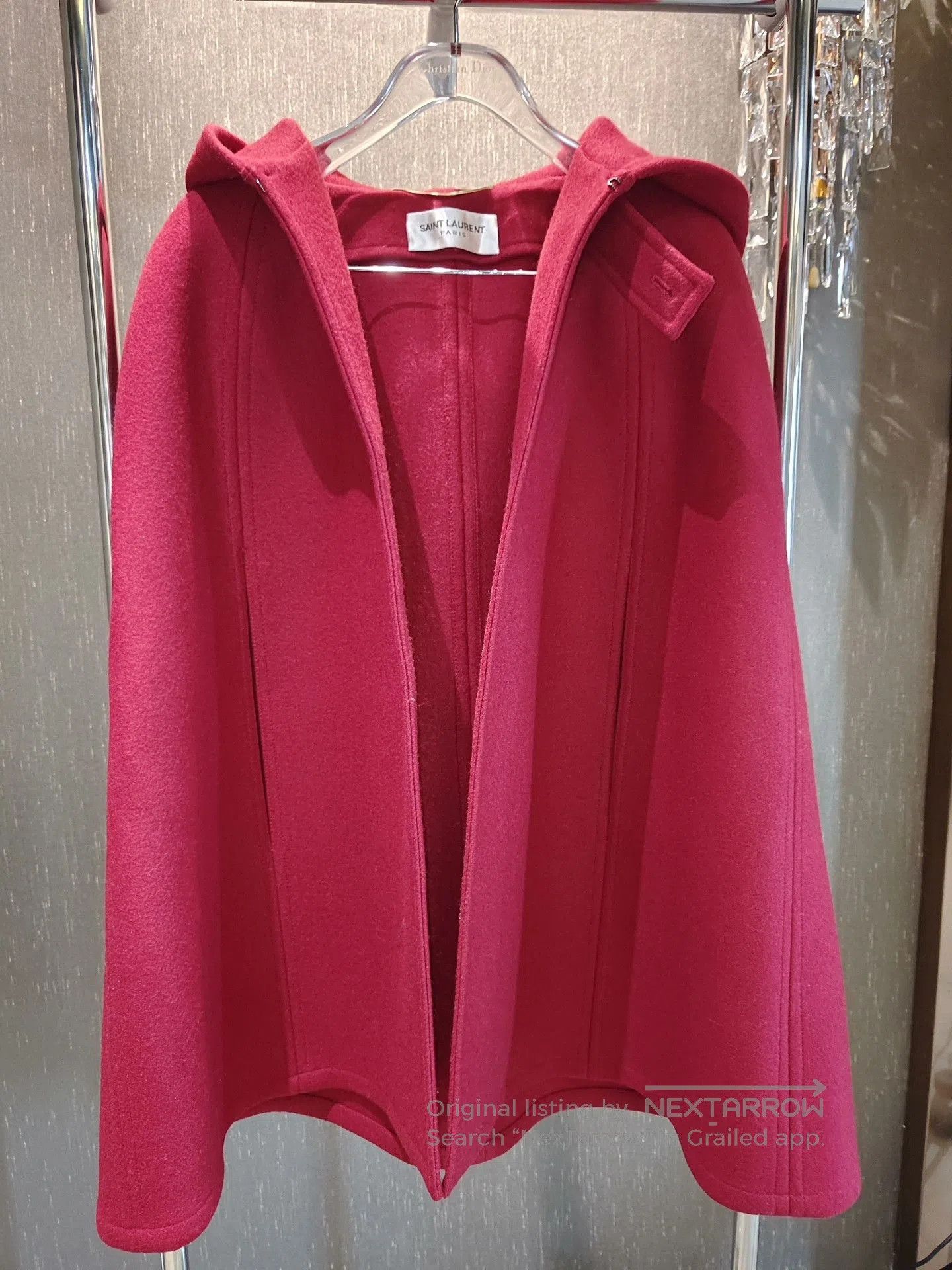 Saint Laurent Paris Saint Laurent Paris Red Hooded Cape. Size S / US 4 / IT 40 - 1 Thumbnail