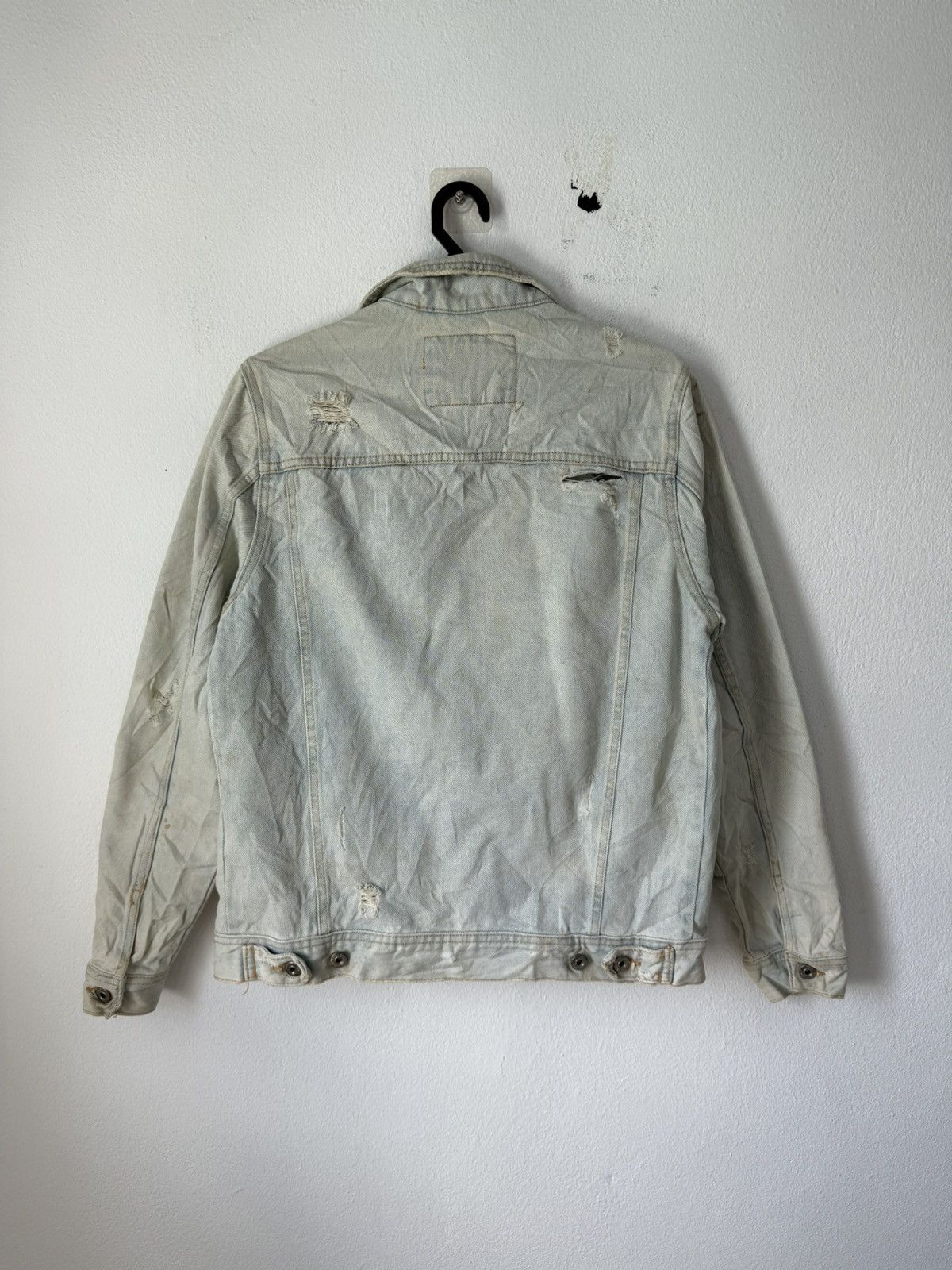 Zara BINDING Zara Denim Man Distress Design Jacket Ripped Style Size US S / EU 44-46 / 1 - 5 Thumbnail