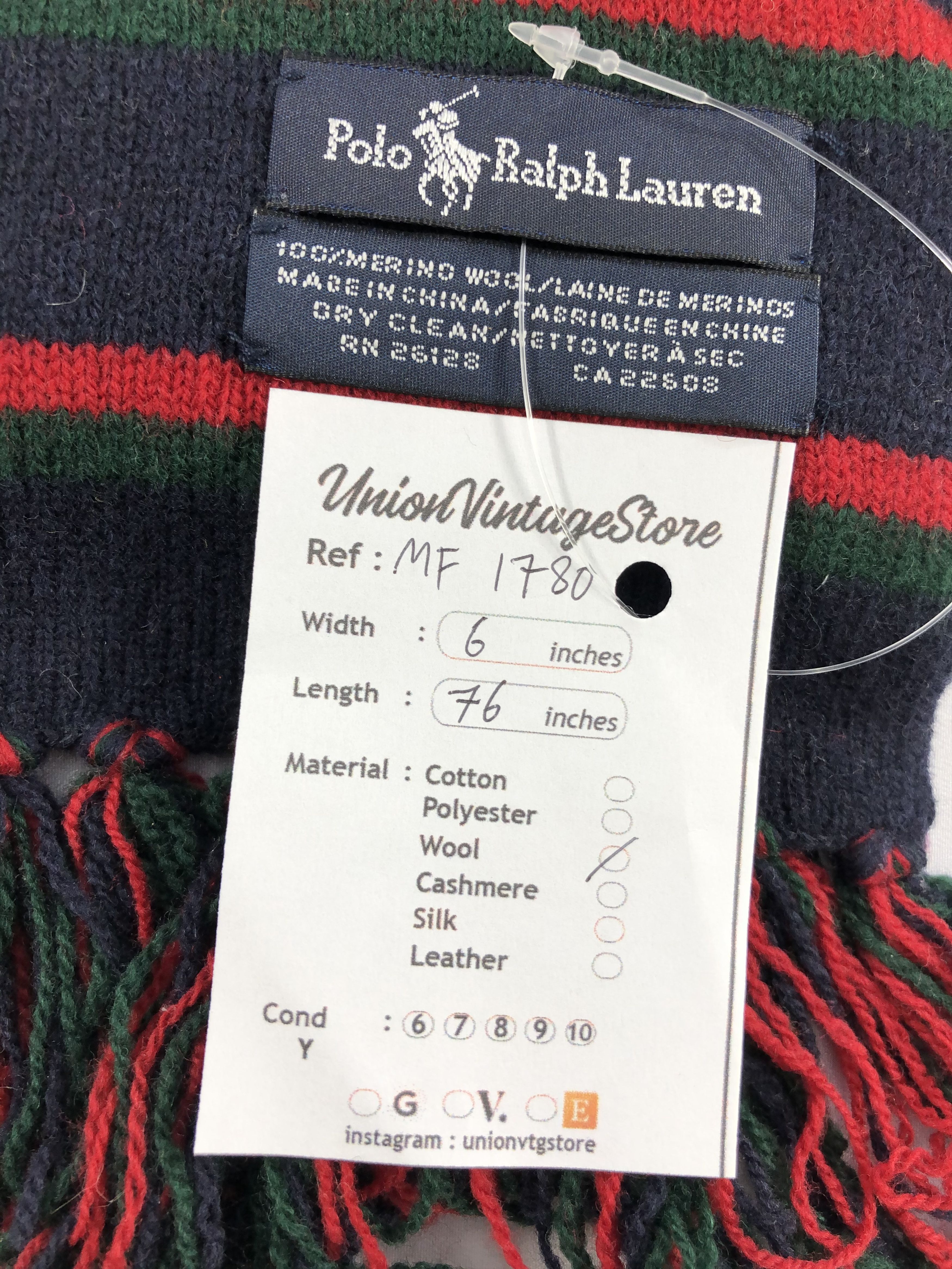 Polo Ralph Lauren Vintage Polo Ralph Lauren Scarf/Muffler/Neckwear MF1780 Size ONE SIZE - 5 Thumbnail