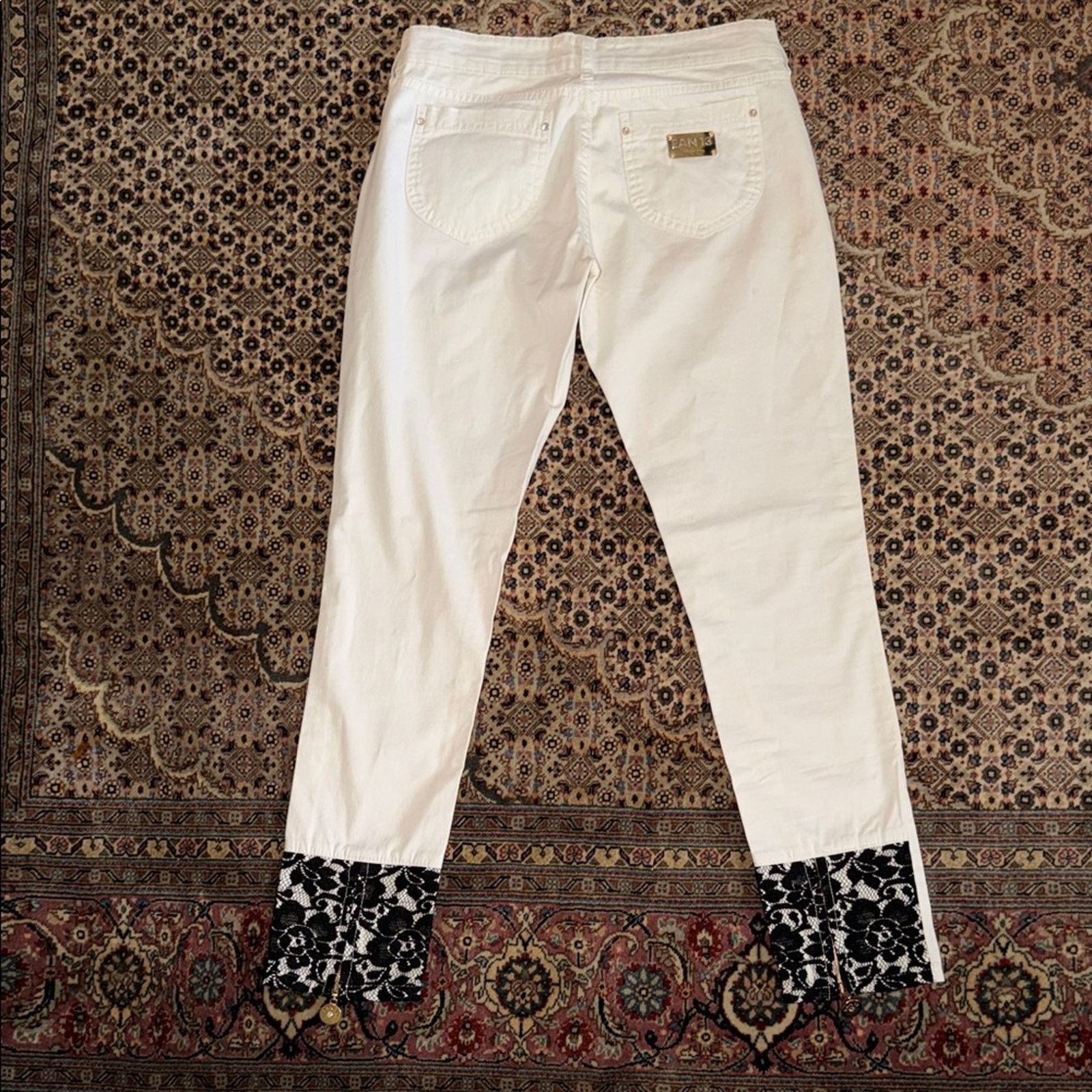 Other Ean 13 Elegant Cream Floral Straight Leg Jeans Women Size 28 Size 28" / US 6 / IT 42 - 7 Thumbnail