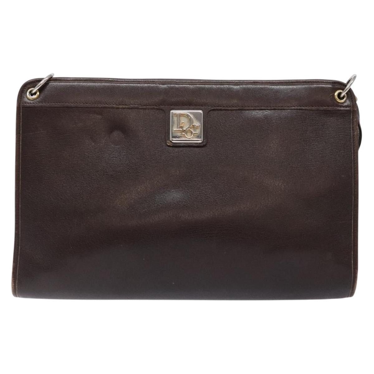 Dior DIOR Shoulder Bag Leather Dark Brown Gold Size ONE SIZE - 2 Thumbnail