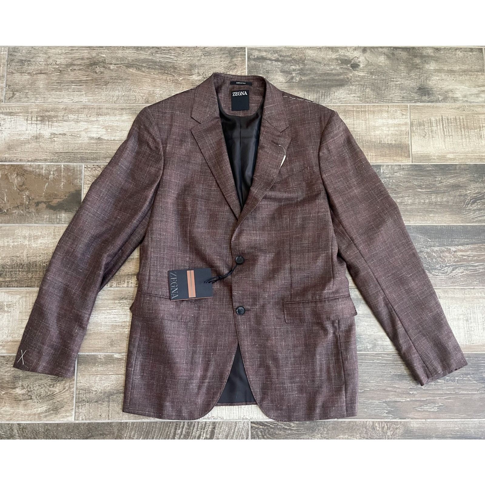 Ermenegildo Zegna $4,495 NWT ZEGNA Wine Cashmere Blend Blazer Luxury 52(42)L Size 42L - 1 Thumbnail