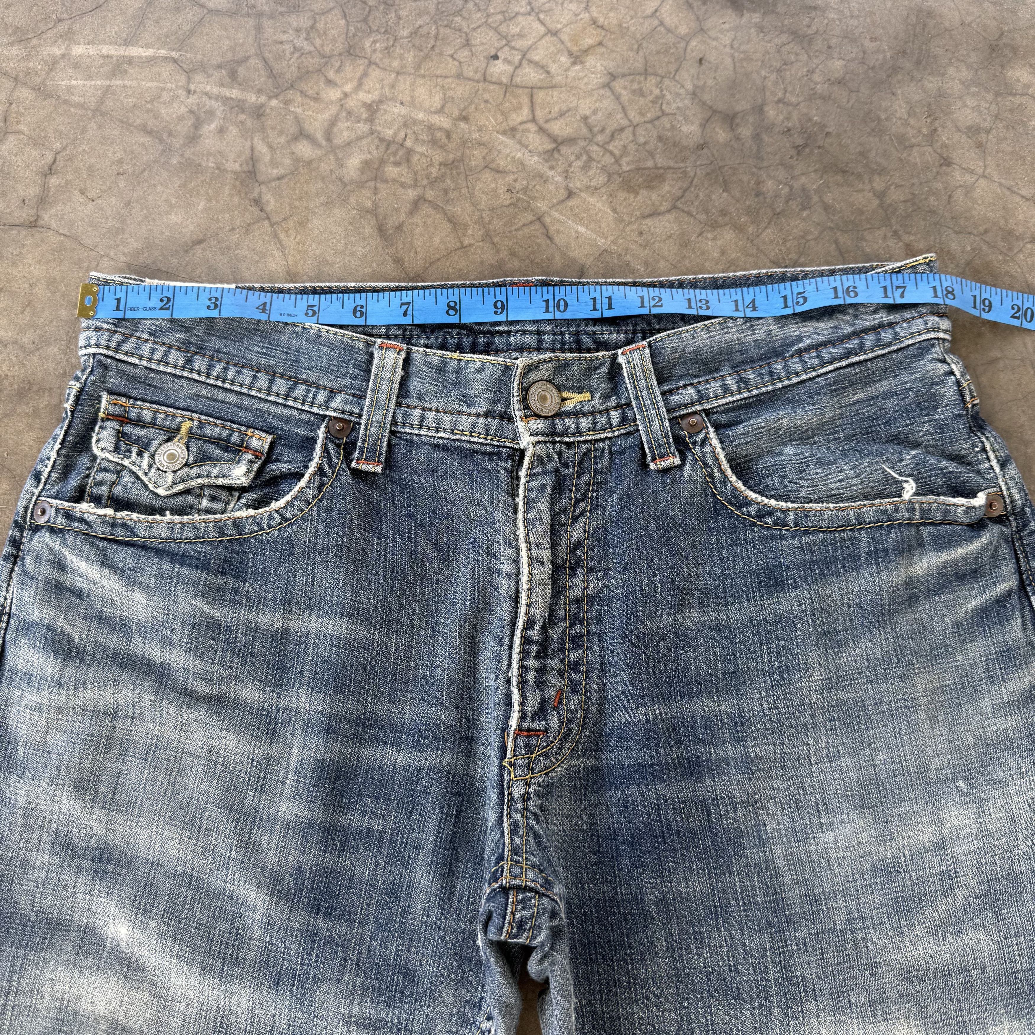 Japanese Brand W36x33 Vintage GL Faded Denim Ripped Jean Pants Size US 36 / EU 52 - 5 Thumbnail