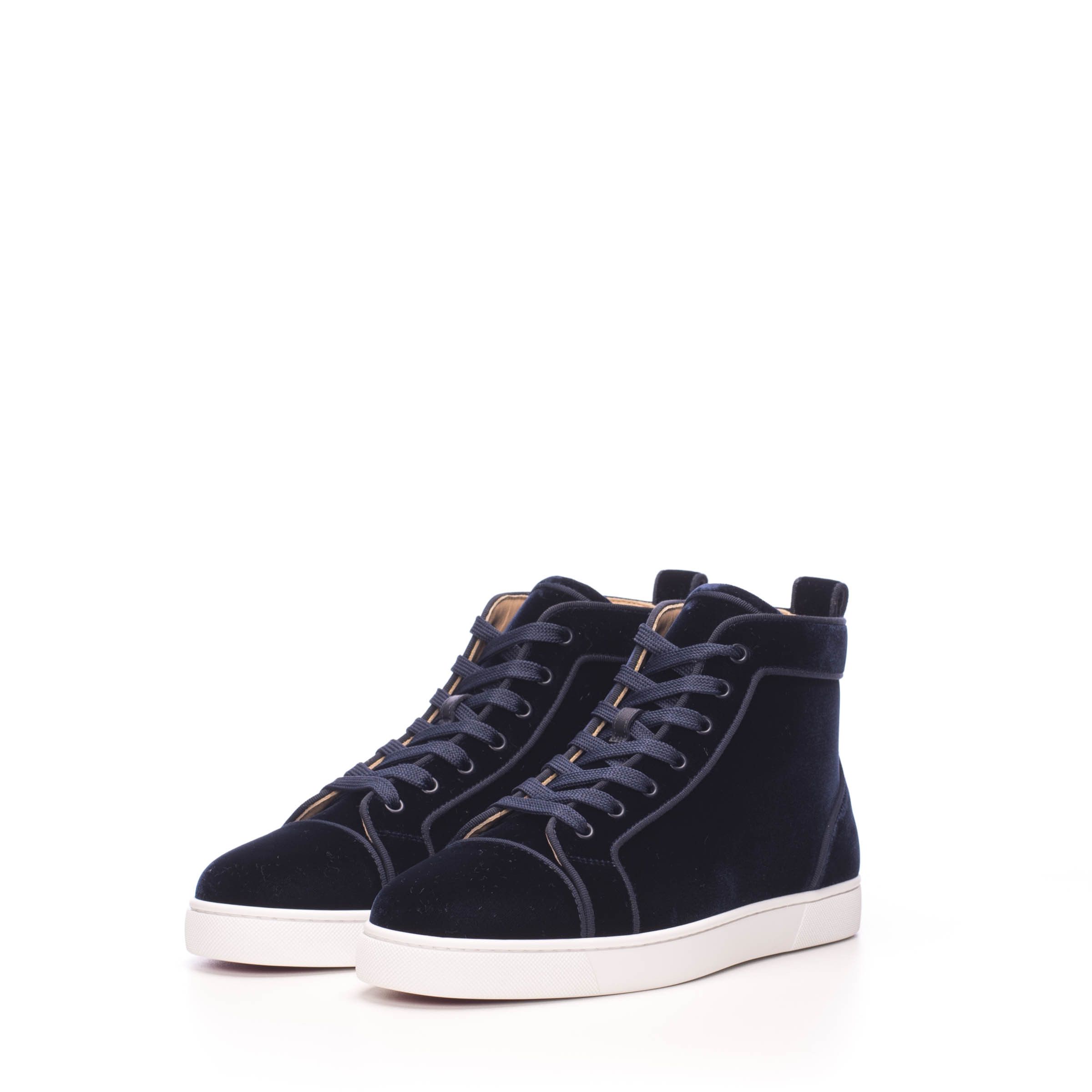 Christian Louboutin Hightop Sneakers Louis Orlato Velvet Size US 6.5 / EU 39-40 - 3 Thumbnail