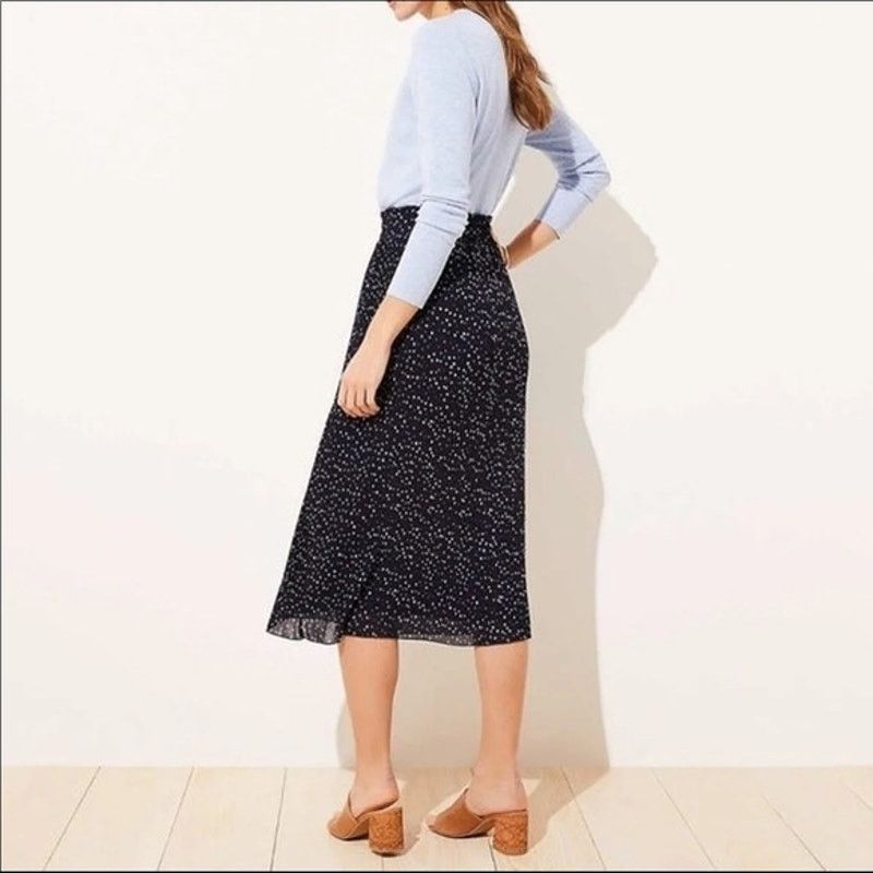Ann Taylor Ann Taylor LOFT Women's Accordion Polka Dot Midi Skirt NWT Size 26" / US 2 / IT 38 - 2 Thumbnail