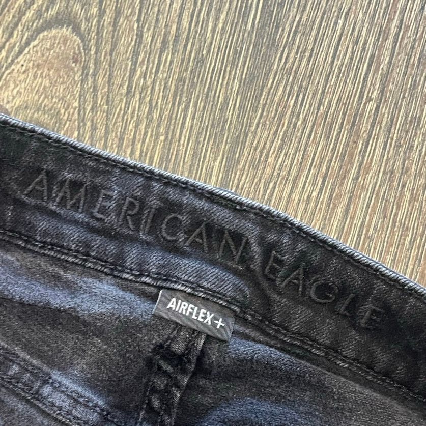 American Eagle Outfitters American Eagle Mens Airflex+ Slim Straight Jeans Black 32x32 Size US 32 / EU 48 - 11 Thumbnail