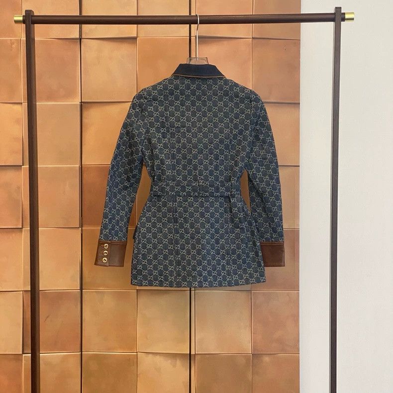 Gucci Gucci Dark blue old flower full print l denim jacket 2504-N Size XS / US 0-2 / IT 36-38 - 2 Thumbnail