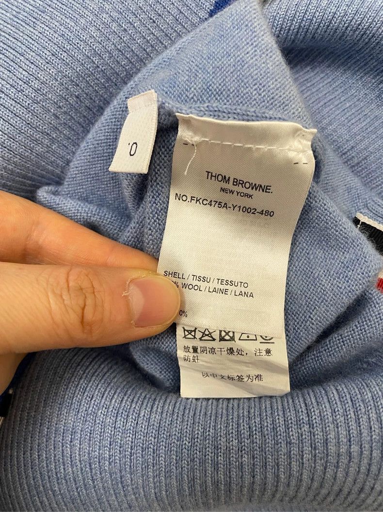 Thom Browne Thom browne Size 0 Sky blue puppy four-striped wool knitt Size XXS / US 00 / IT 34 - 6 Thumbnail