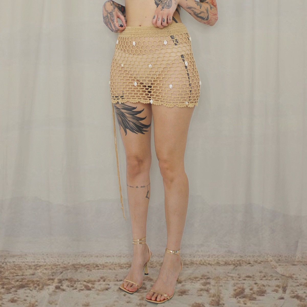 Vintage 🐚SHELL MINISKIRT🐚 Size 27" / US 4 / IT 40 - 2 Thumbnail