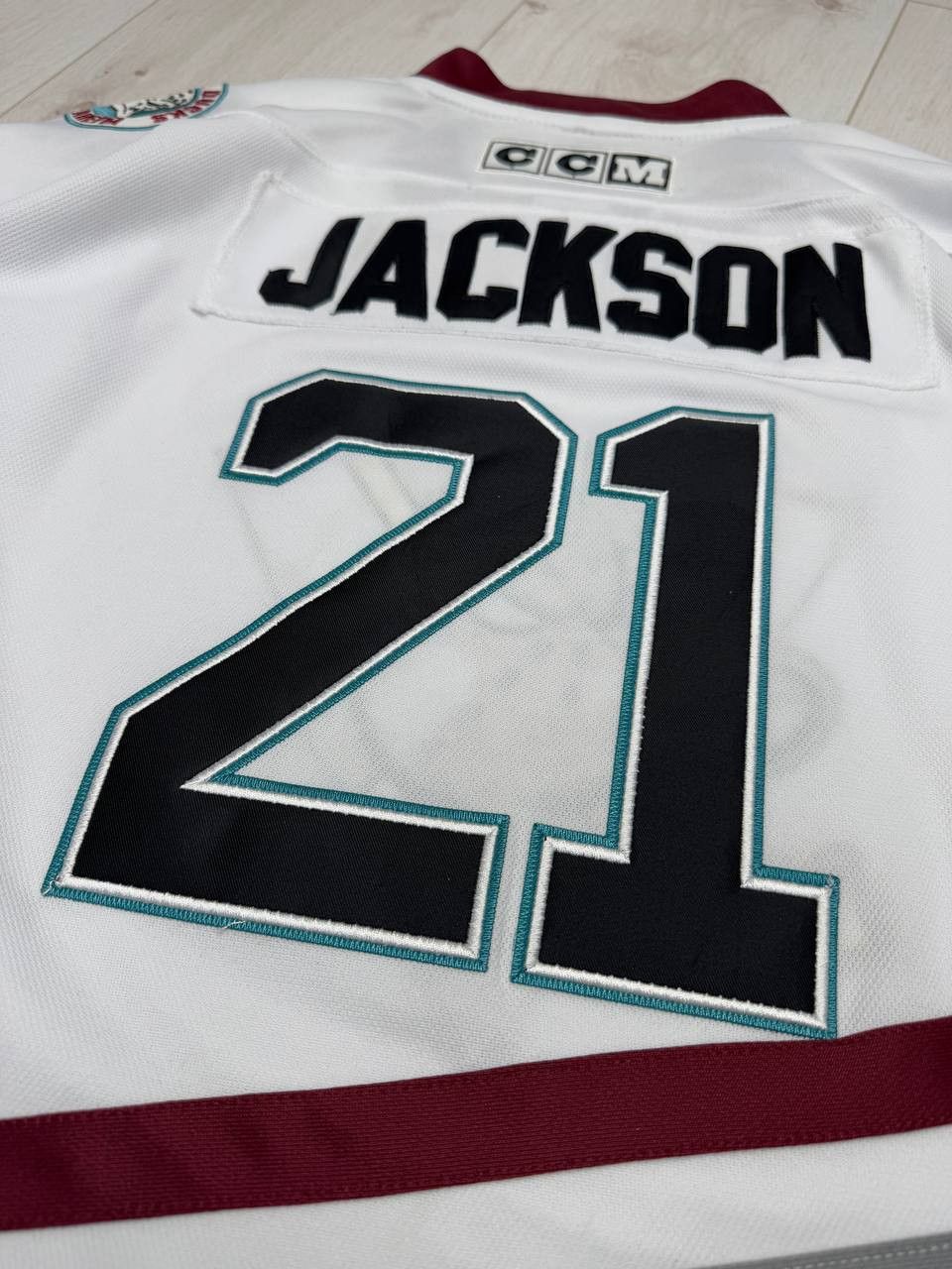 Ccm × NHL Junior size M Mighty Ducks Hockey Jersey #21 JACKSON Size US XXS / EU 40 - 12 Thumbnail