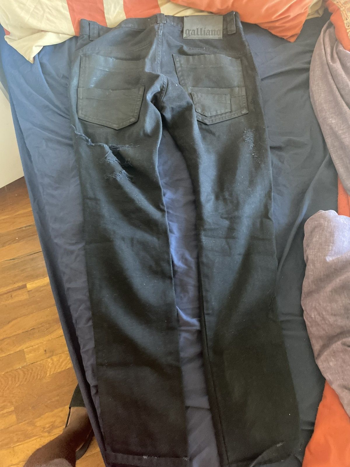 John Galliano Galliano Distressed Black Jeans (IT 48 / US 34 Size US 34 / EU 50 - 3 Thumbnail