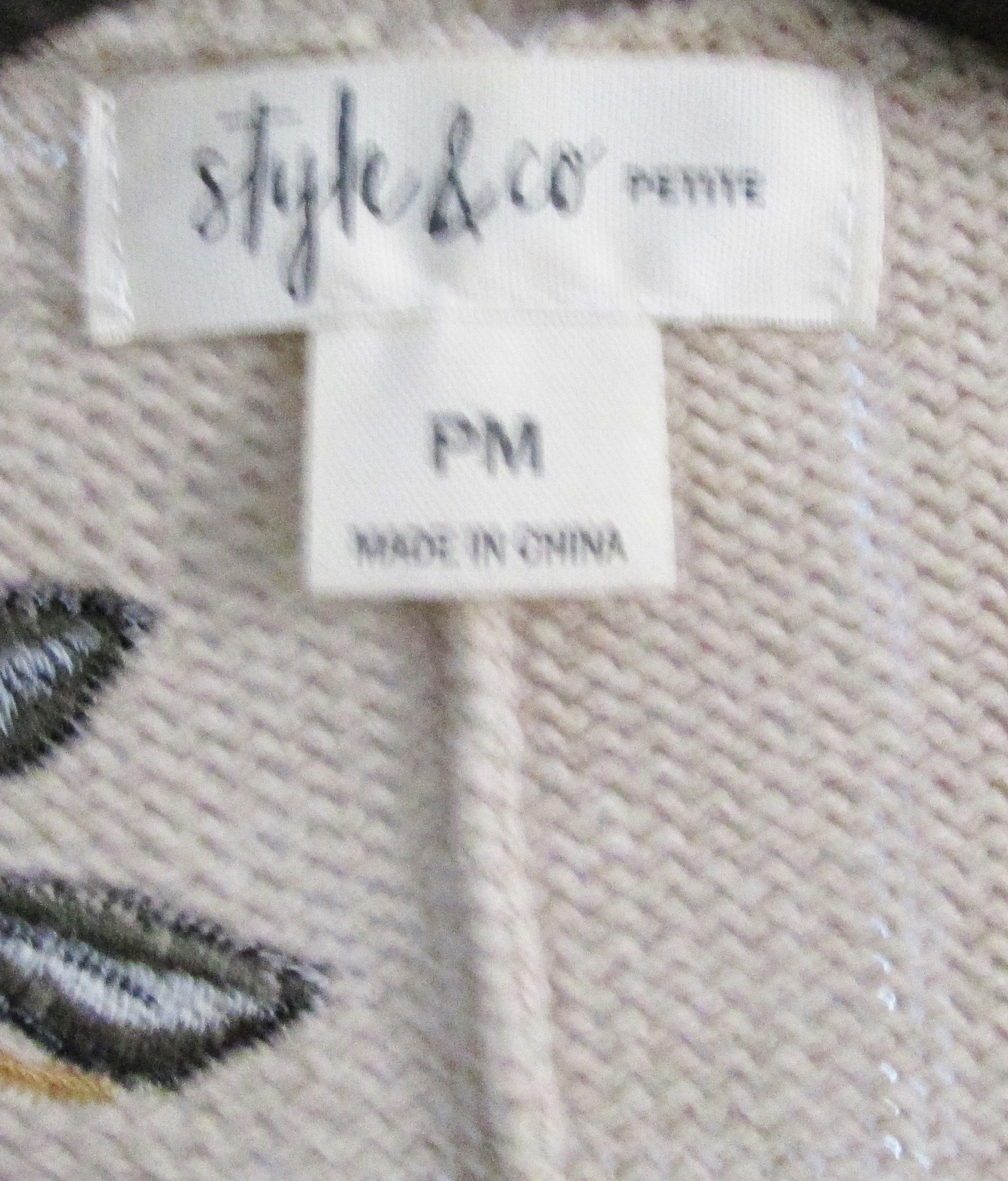 Style & Co Style & Co. Embroidered Open Front Cardigan Sweater Size PM Size M / US 6-8 / IT 42-44 - 2 Thumbnail