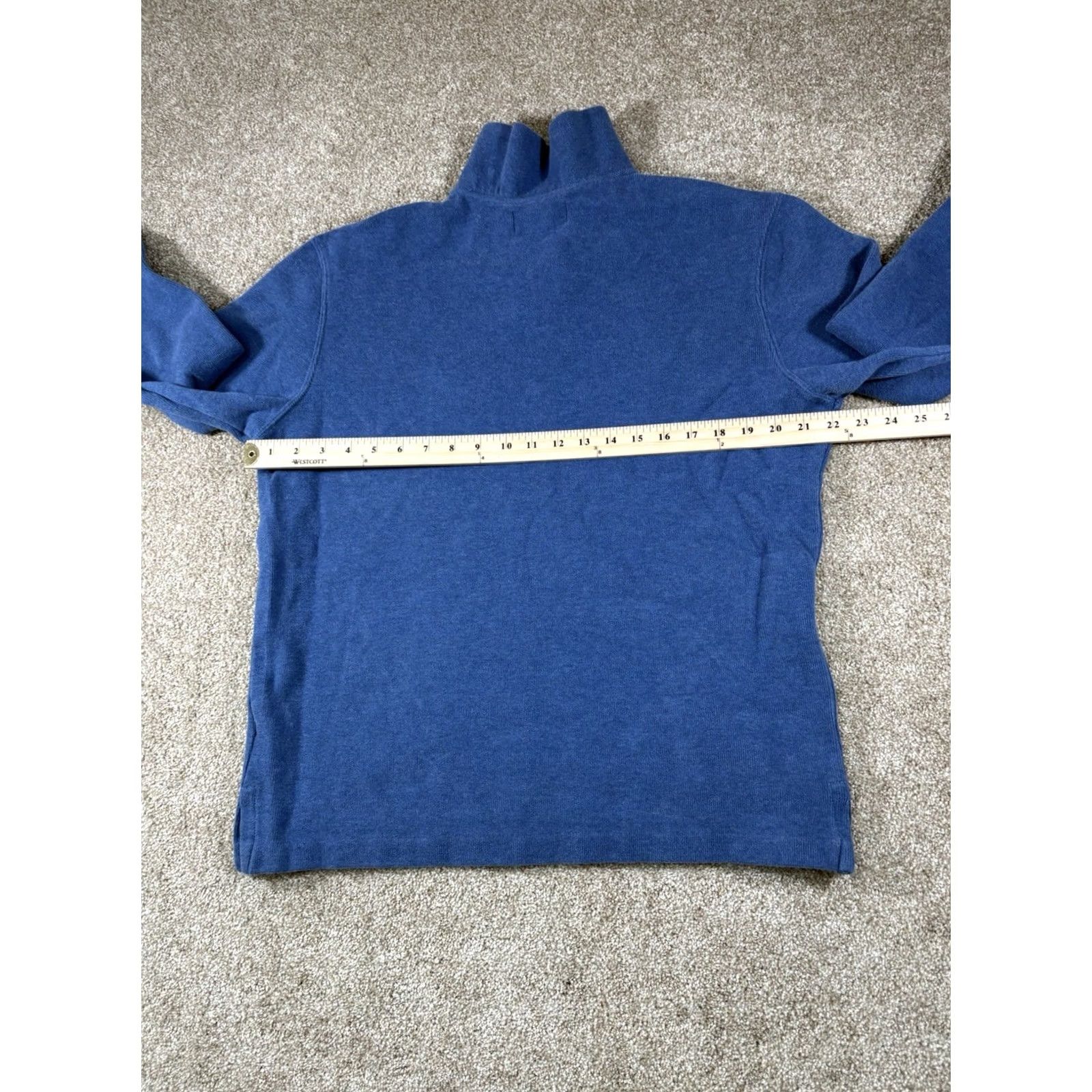 Polo Ralph Lauren VINTAGE Polo Ralph Lauren Quarter Zip Knit Sweater 100% Cotton Mens M Mock Neck Blue Logo 1/4 Zip Regular Wool? Size US M / EU 48-50 / 2 - 7 Thumbnail