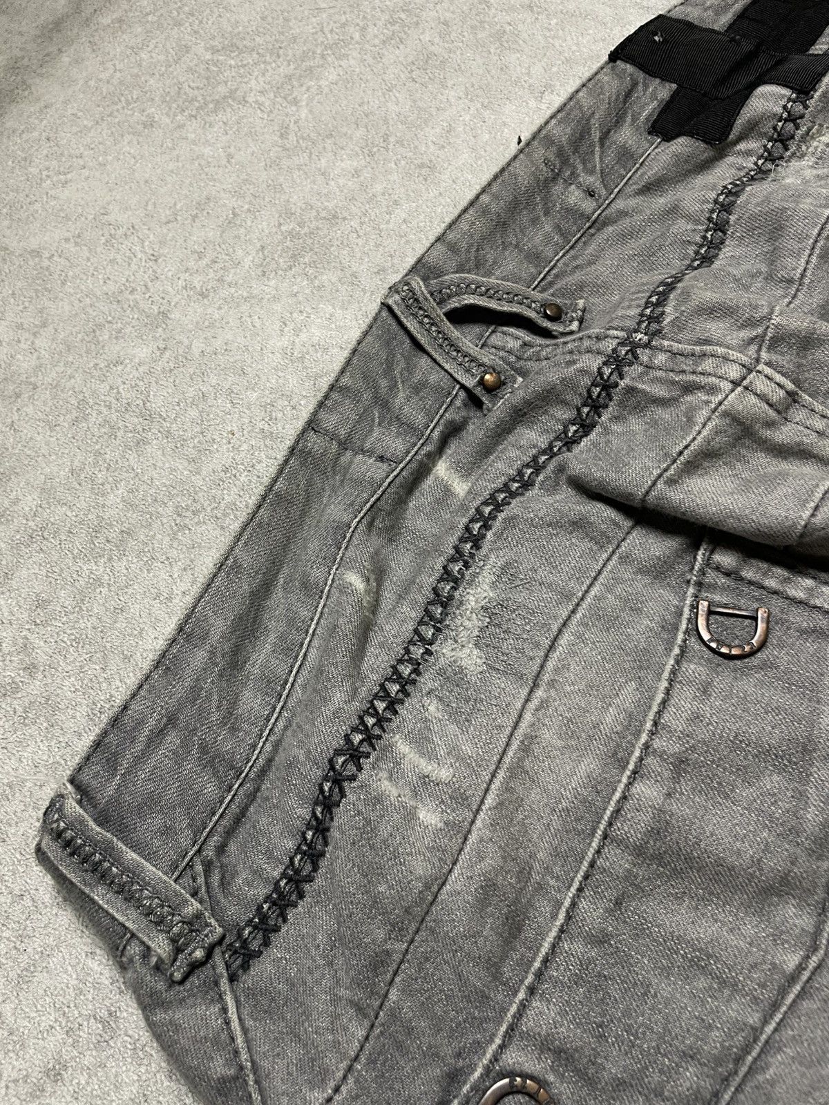 If Six Was Nine RNT23 Skull Destroyed glam denim w/ twisted seams & raw edge Size US 36 / EU 52 - 17 Thumbnail