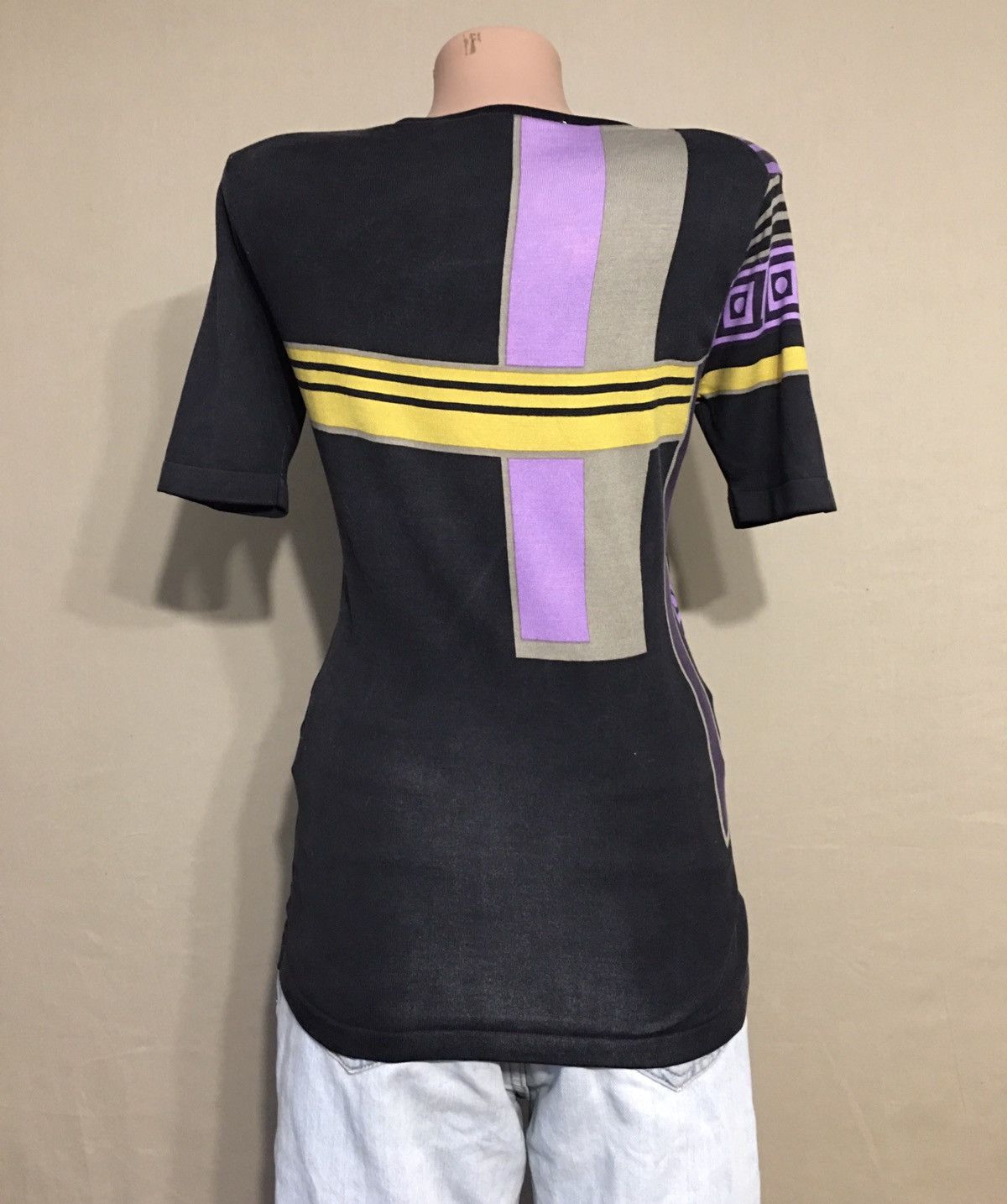 Versace Versace Collection Signature Print Silk Blend T-Shirt EU 42 Size M / US 6-8 / IT 42-44 - 7 Thumbnail