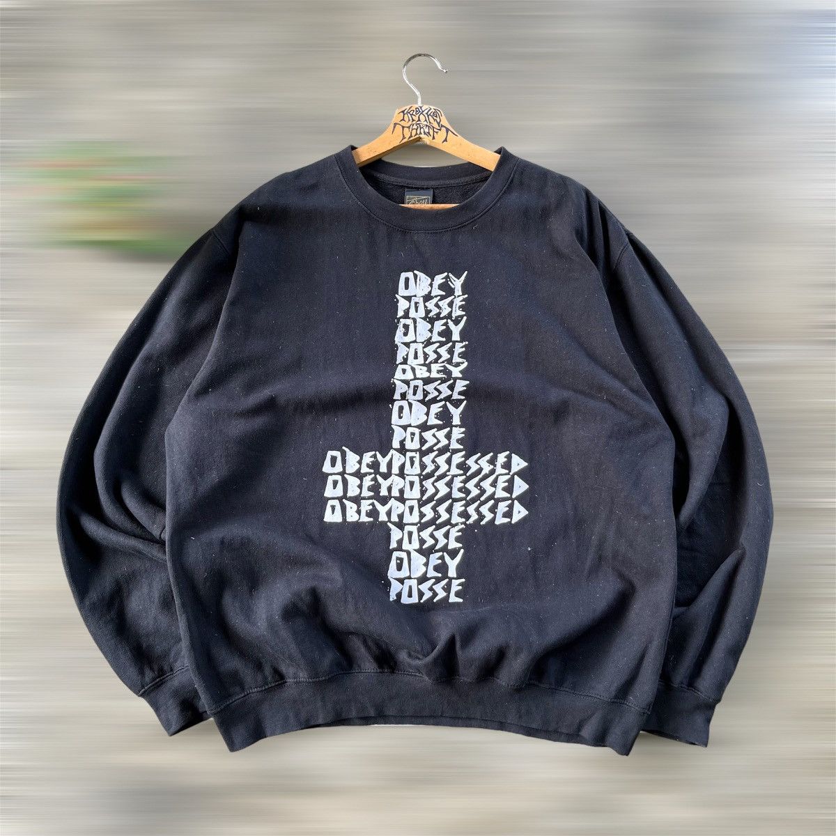 Obey × Vintage ⚡️STEALS⚡️Obey T Logo Sweetshirts Size US L / EU 52-54 / 3 - 1 Thumbnail