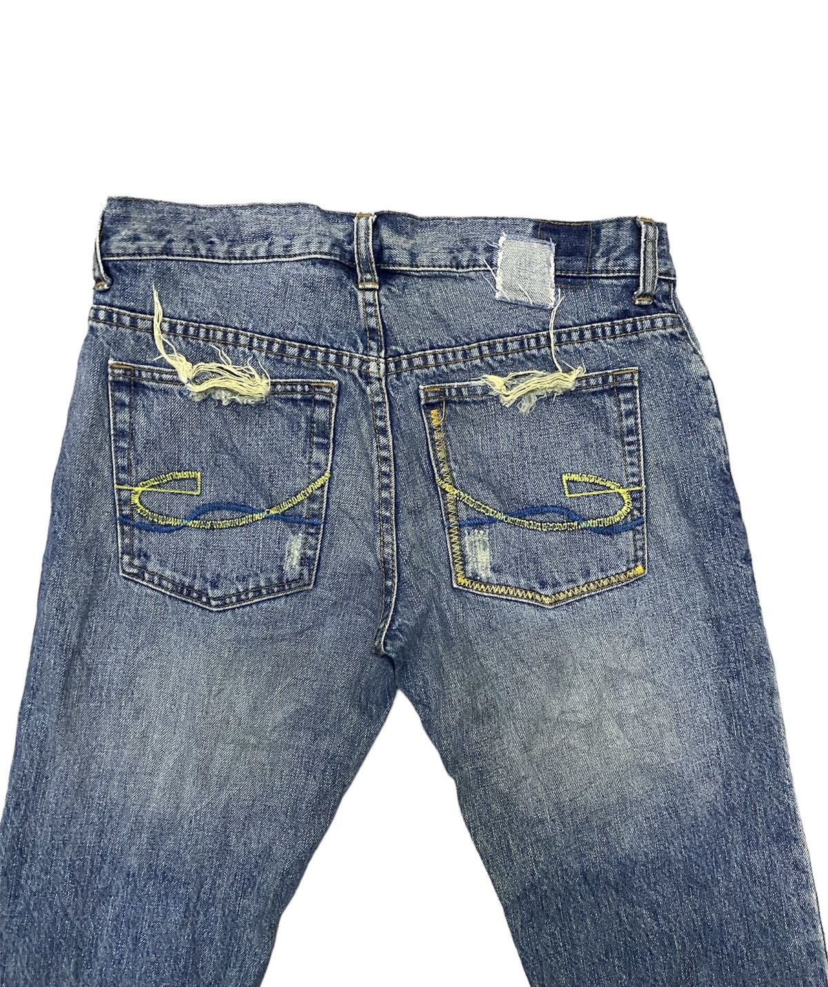 If Six Was Nine × Japanese Brand × Junya Watanabe JAPAN BRAND FAMOCK THRASHED DENIM GRUNGE STYLE Size US 32 / EU 48 - 6 Thumbnail
