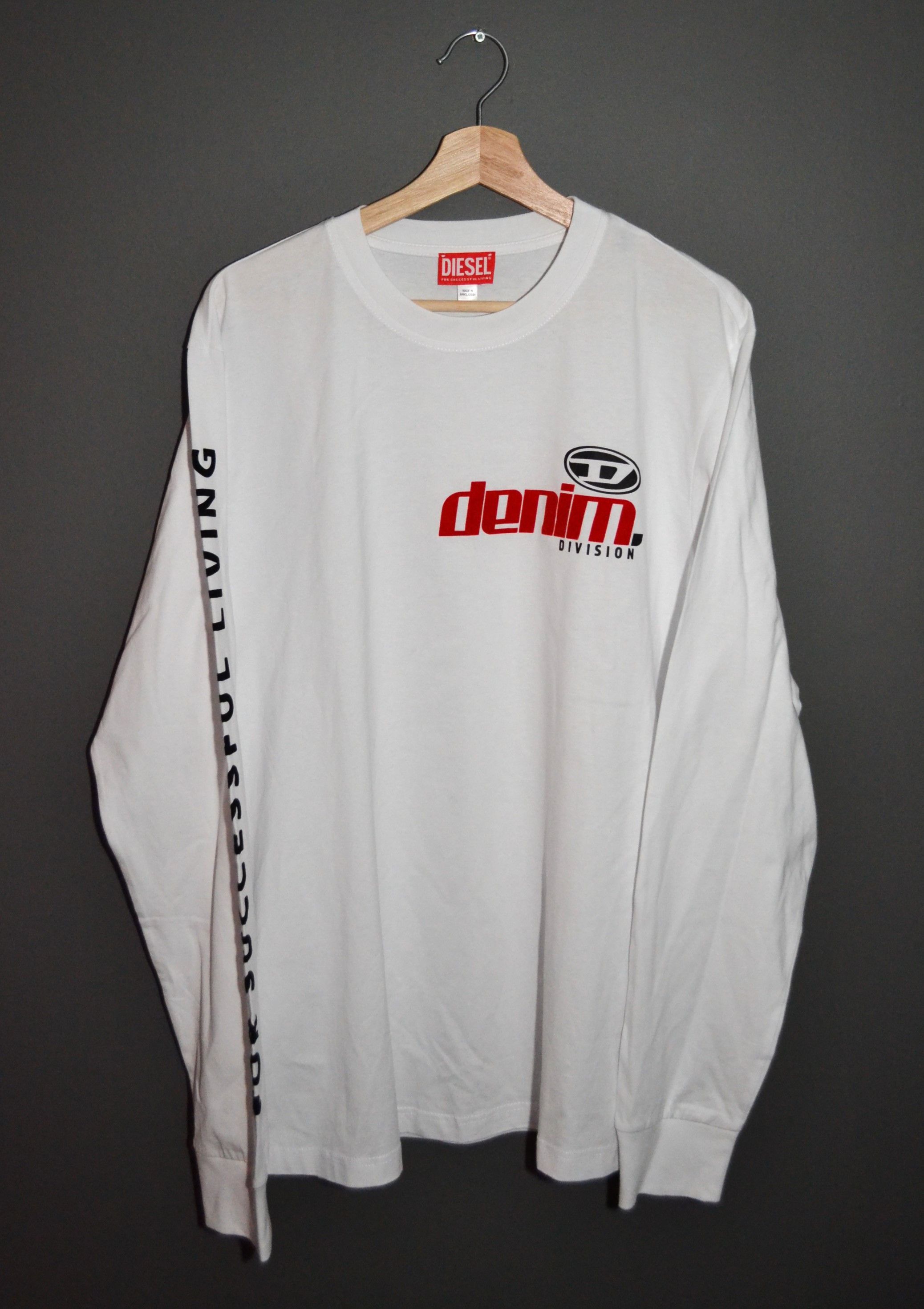 Diesel Diesel t-just-ls-l5 White Longsleeve XL Size US XL / EU 56 / 4 - 4 Thumbnail