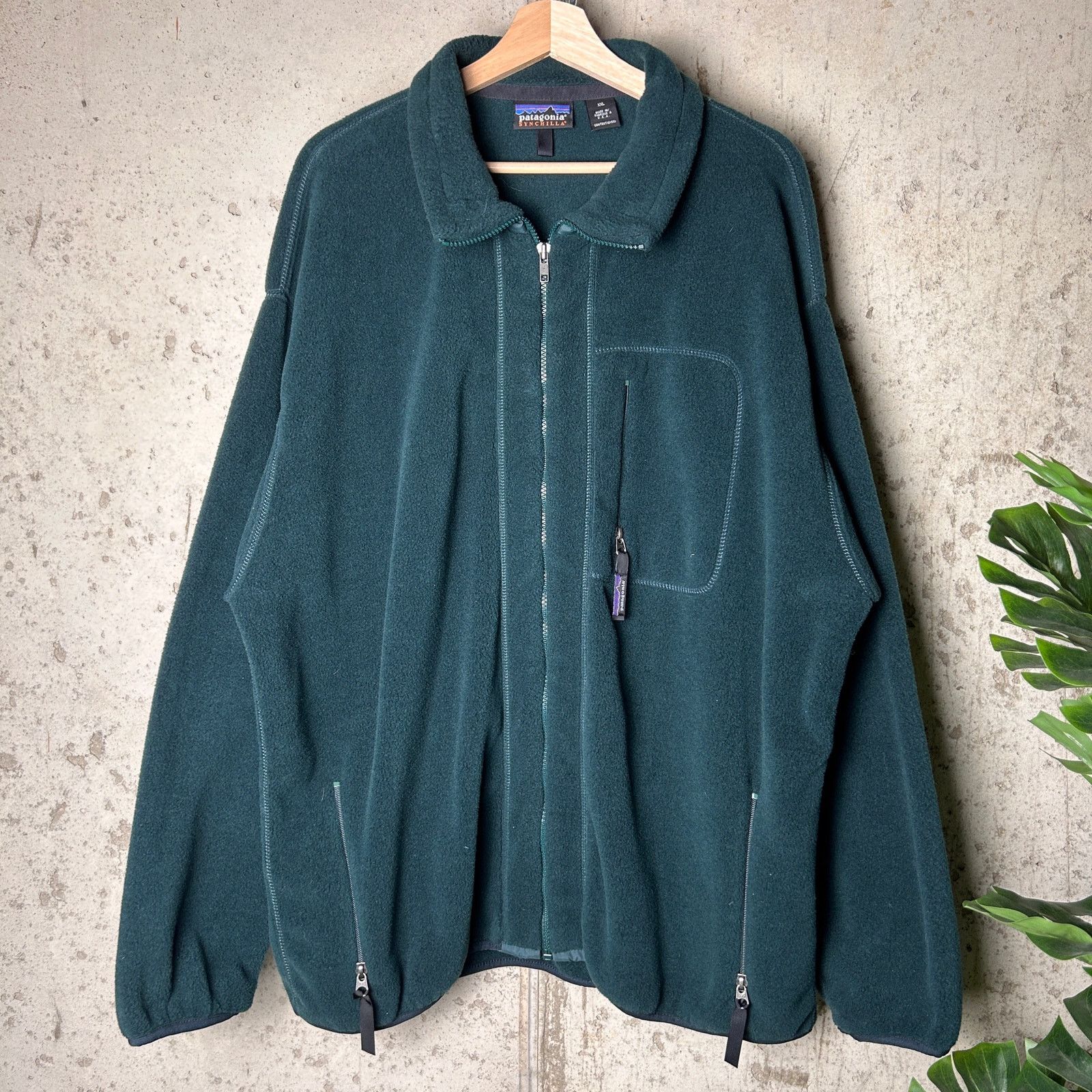 2XL 1996 Patagonia Synchilla Forest Green Zip Up Fleece - Main Image