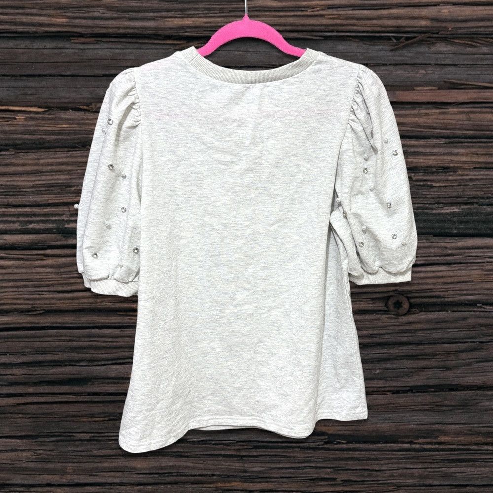 Other Rochouse Rhinestone Puff Sleeve Top NWT Size M / US 6-8 / IT 42-44 - 2 Thumbnail