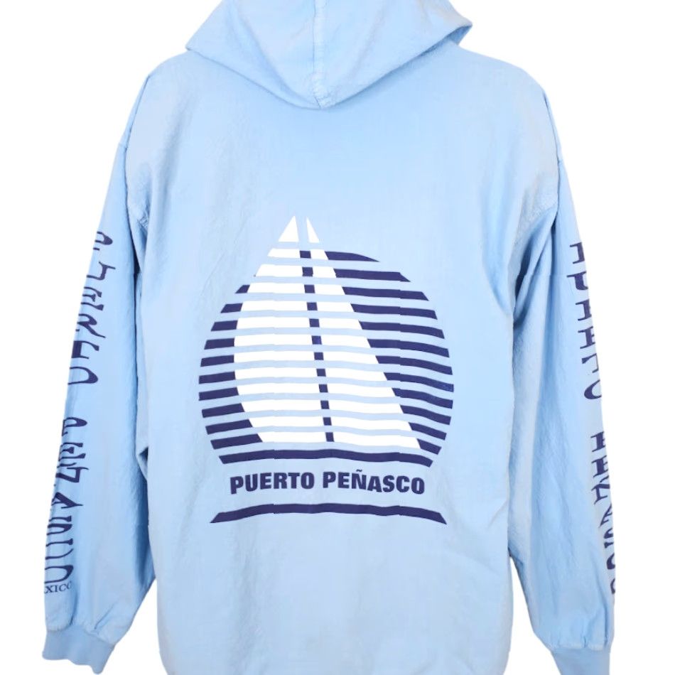 Vintage VINTAGE Puerto Penasco Shirt Hoodie Mens Size XL Blue Full Zip Travel Cotton Size US XL / EU 56 / 4 - 4 Thumbnail