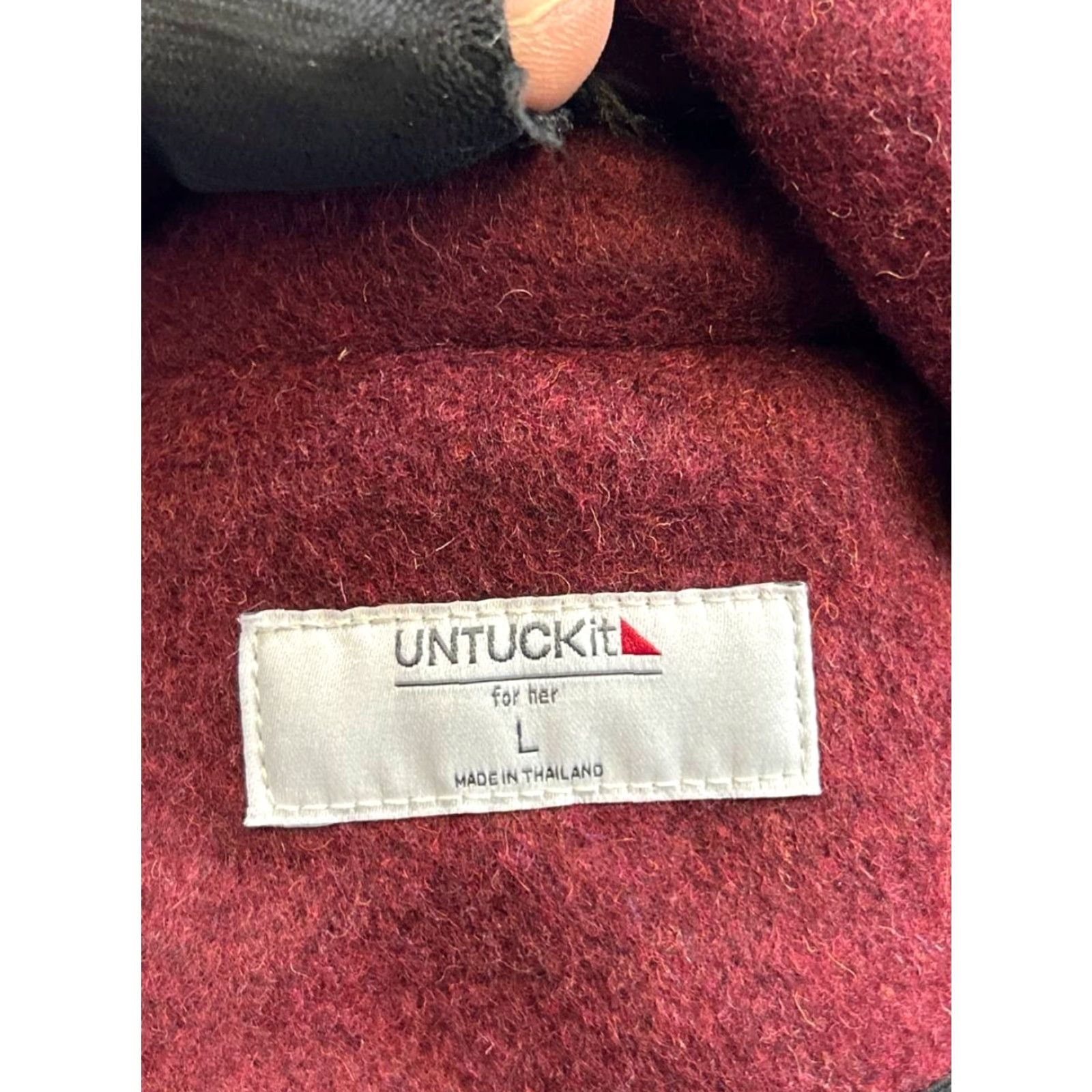 UNTUCKit UNTUCKit Coat Womens Large Red Wool Blend New Coat Wool Long Size L / US 10 / IT 46 - 3 Thumbnail