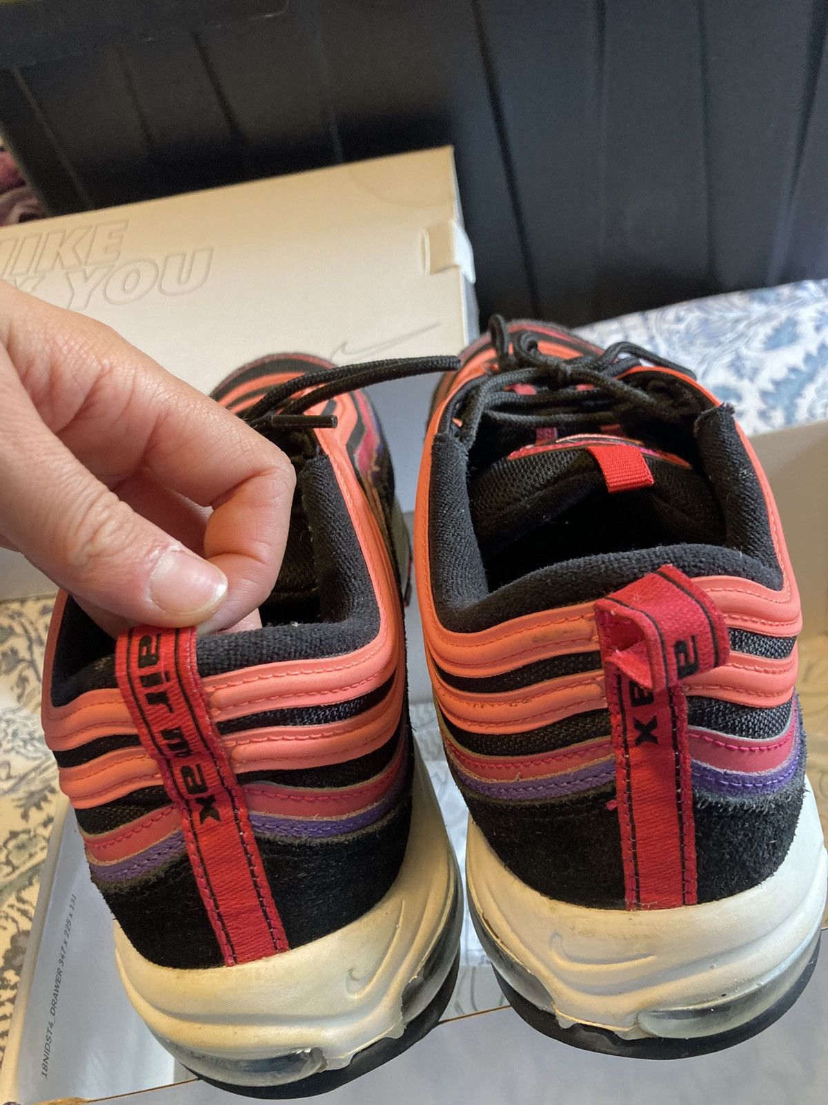 Nike Nike Air Max 97 Sunset Men’s Sneakers Black/Purple/Orange Size US 13 / EU 46 - 3 Thumbnail