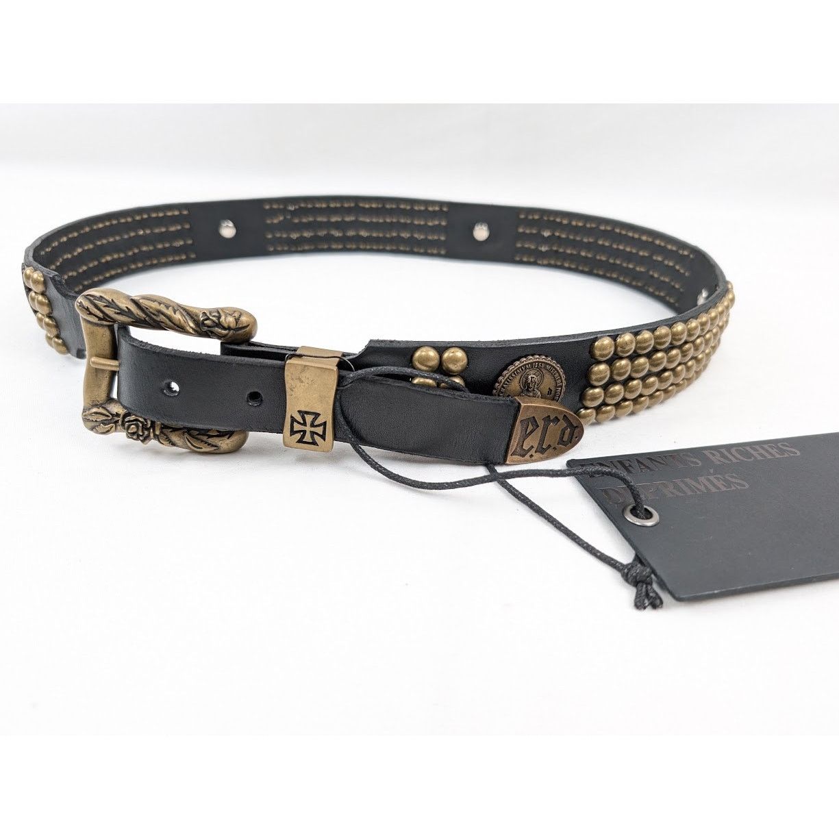 Enfants Riches Deprimes o1rshd1 Size: 90 / Antique Brass Jesus Coin Belt Black/Brass Size 36 - 15 Thumbnail